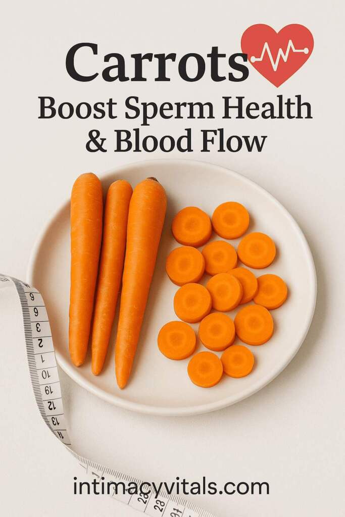 Image of carrots with Carrots improve sperm quality and circulation—natural support for erectile strength.